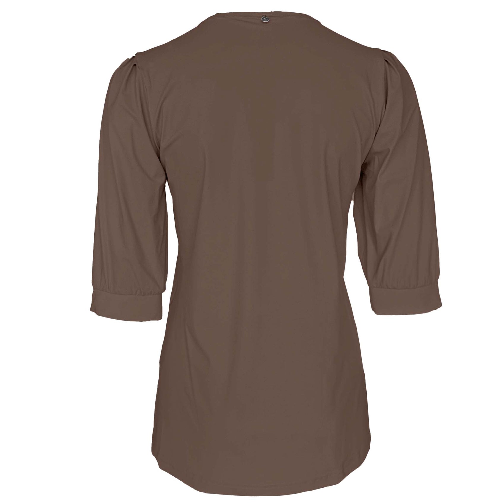 Only-M Top Pofmouw Choco, tall kleding voor lange dames, achteraanzicht