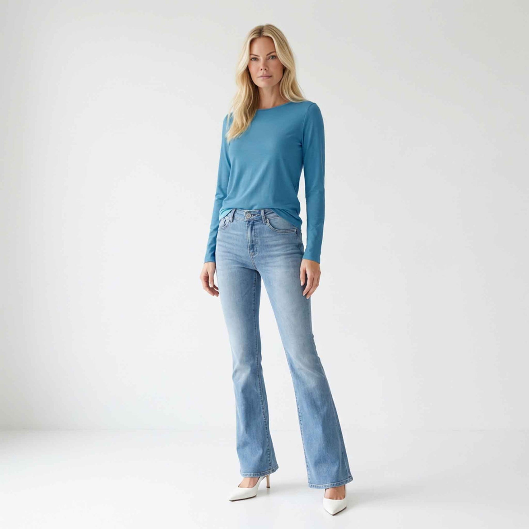 Longlady Shirt Tessi Aquablauw | Tall