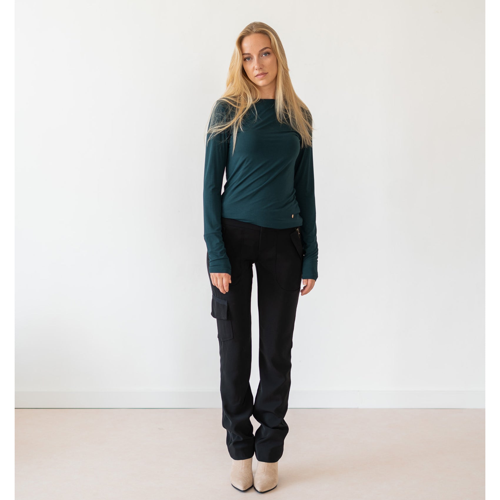 Longlady Shirt Tessi Donkergroen, tall kleding voor lange vrouwen