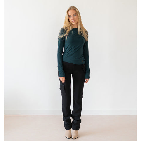Longlady Shirt Tessi Donkergroen, tall kleding voor lange vrouwen