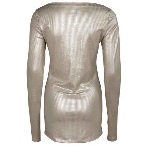 Longlady Shirt Theodora Lichtgoud, tall kleding voor lange dames, achteraanzicht