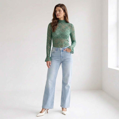 Longlady Shirt Tinke Grijsgroen | Tall