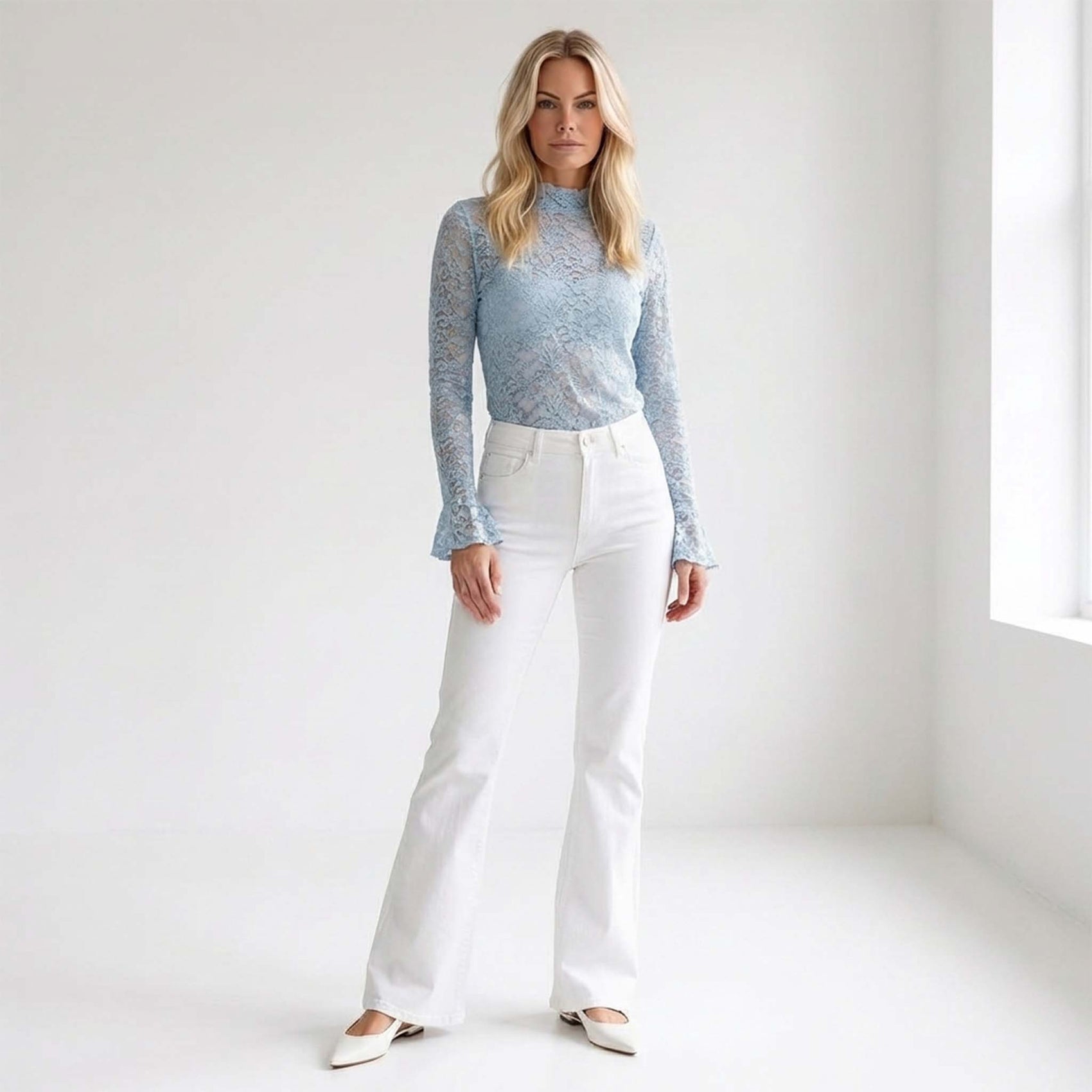Longlady Shirt Tinke Lichtblauw | Tall