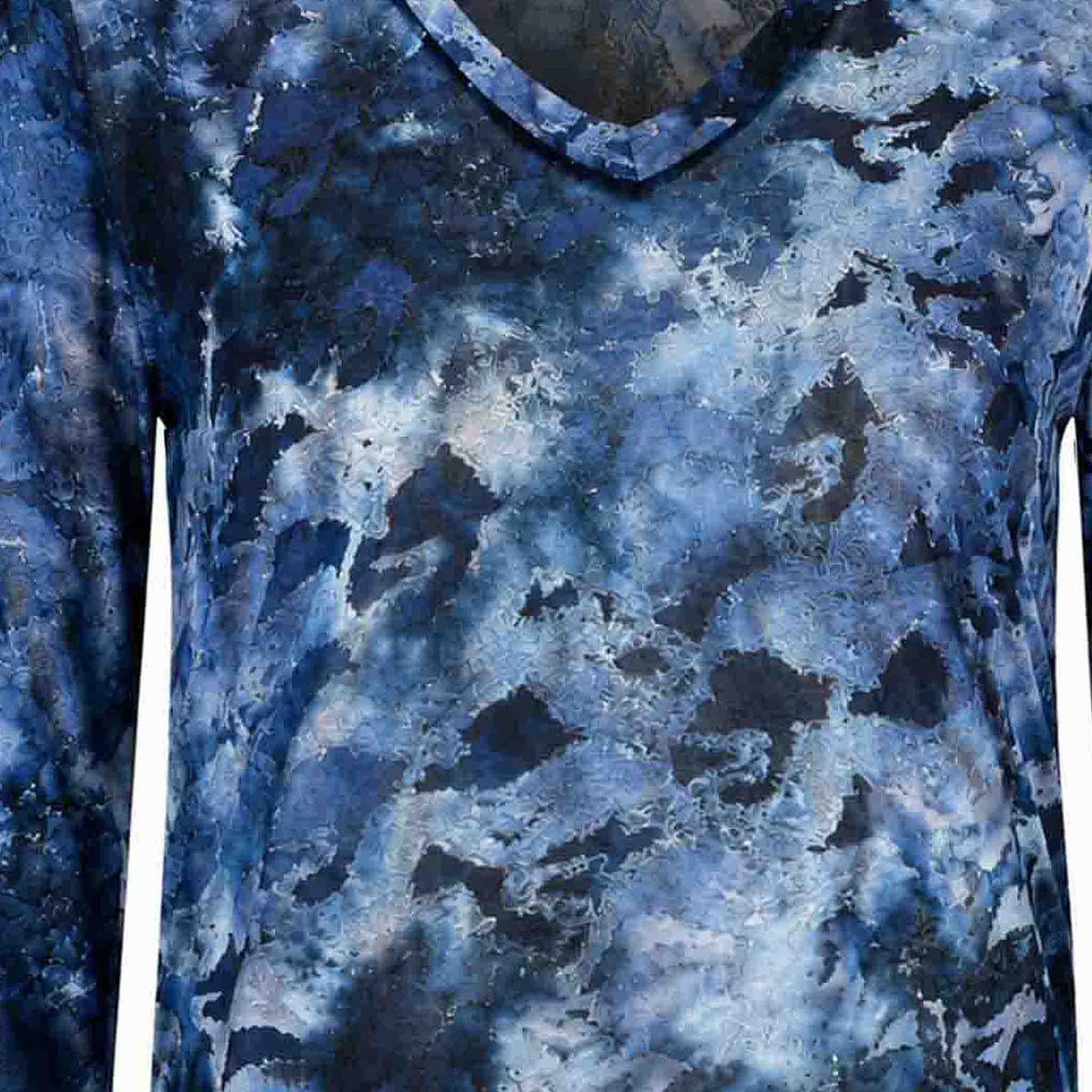 Longlady Shirt Tiske Blauw – detailfoto – kleding voor lange vrouwen