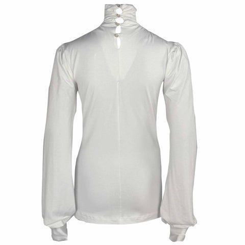 Longlady Shirt Tooske Offwhite, tall kleding voor lange dames, achteraanzicht