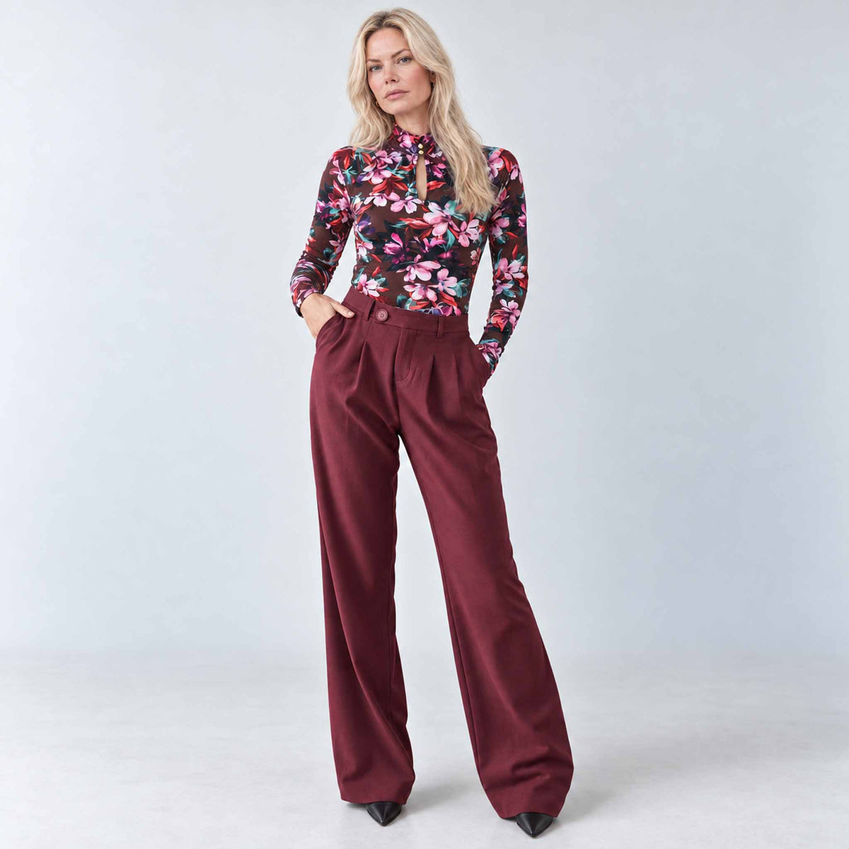 Longlady Broek Becky Bordeaux | Tall