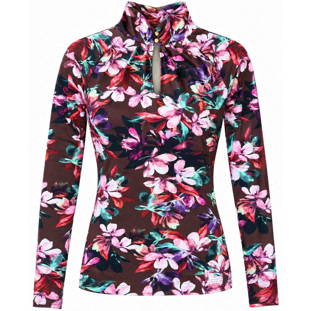 Longlady Shirt Toske Flower Bordeaux | Tall