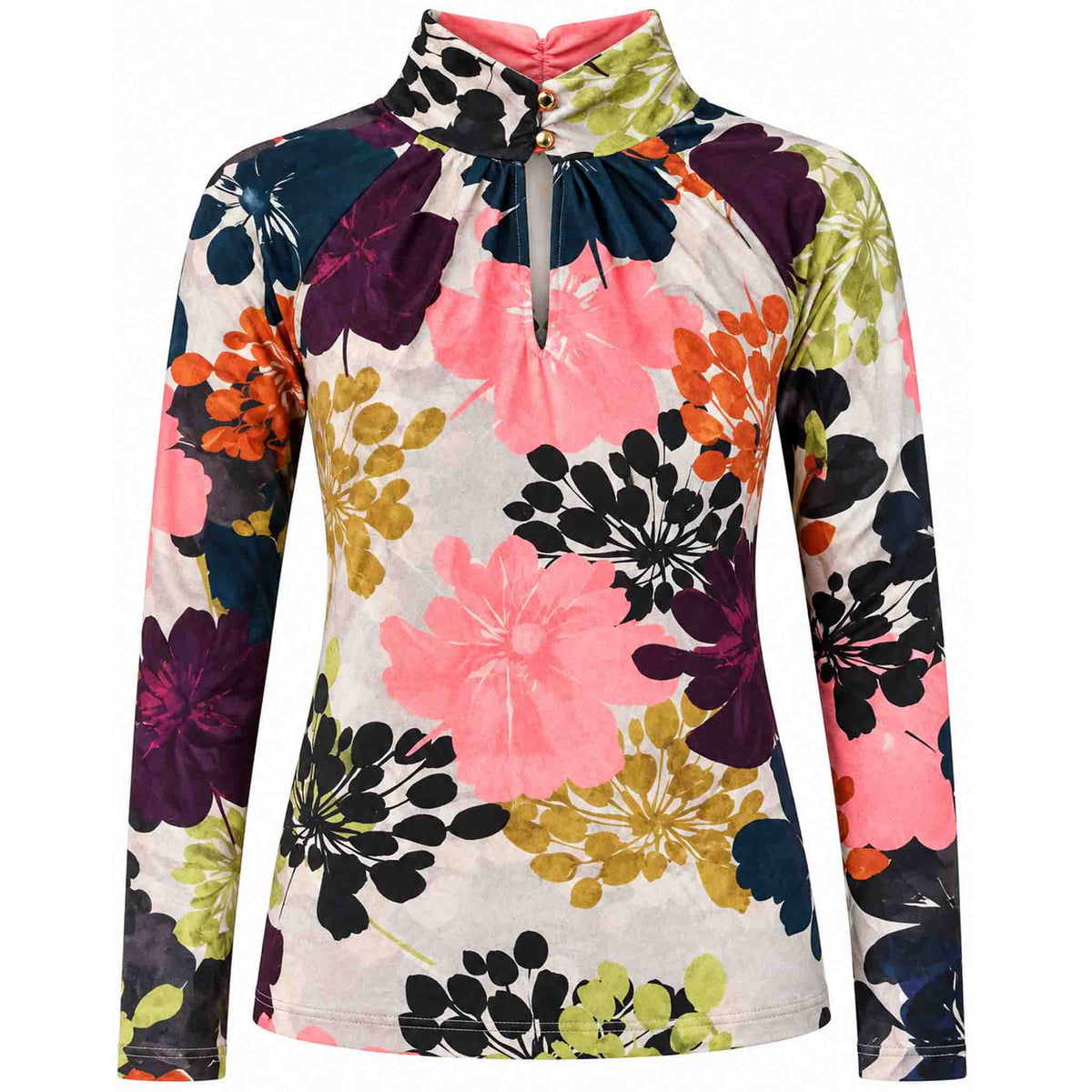 Longlady Shirt Toske Flower Roze | Tall