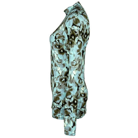 Longlady Shirt Tynca Faded Flowers, kleding voor lange vrouwen, zijaanzicht