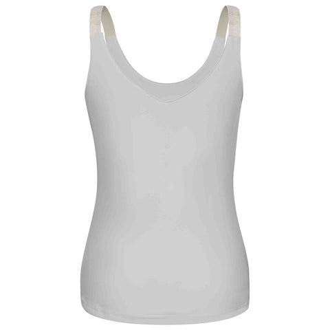 Kimara Top Josie Silver White, tall kleding voor lange dames, achteraanzicht