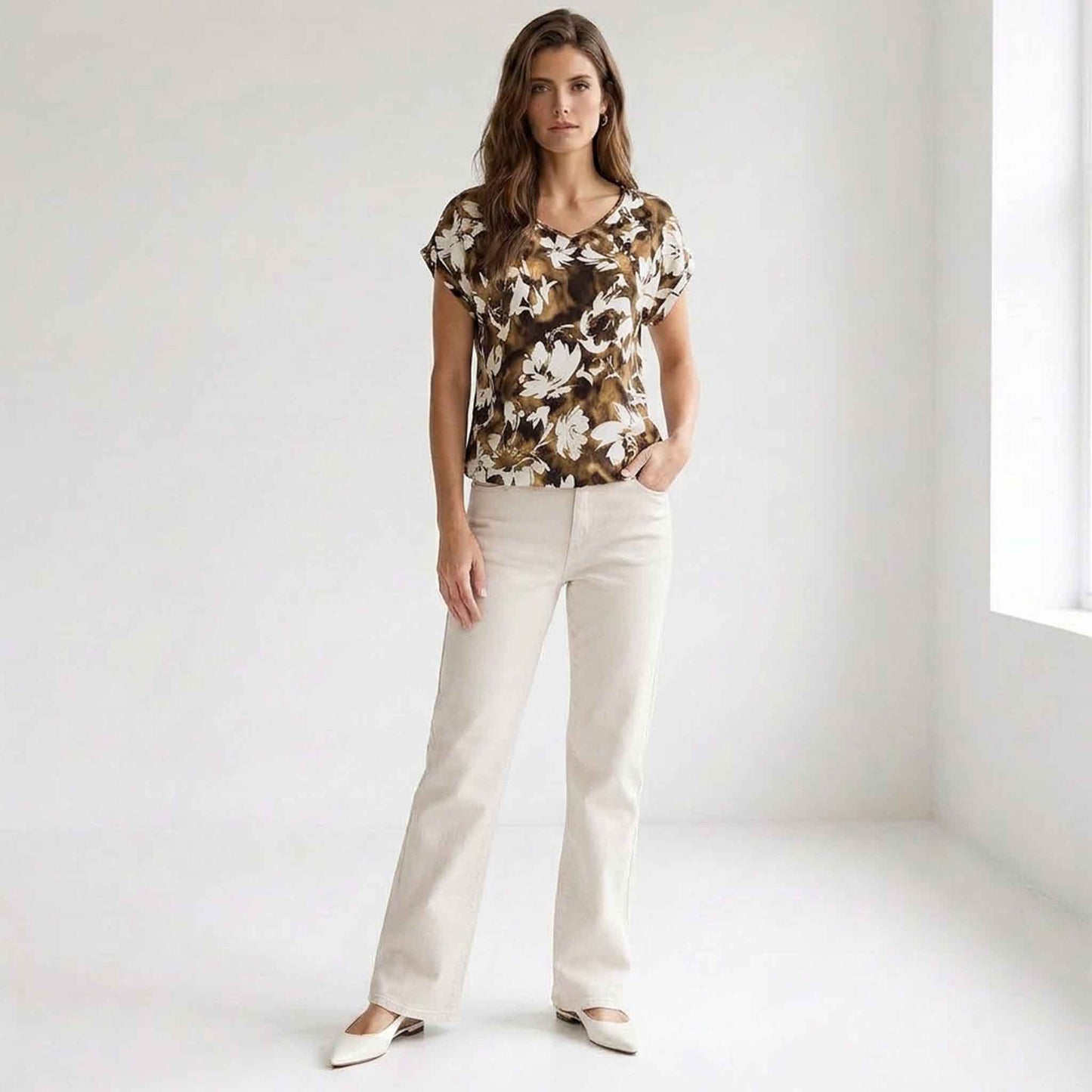 NED Shirt Nox Sand Flower | Tall