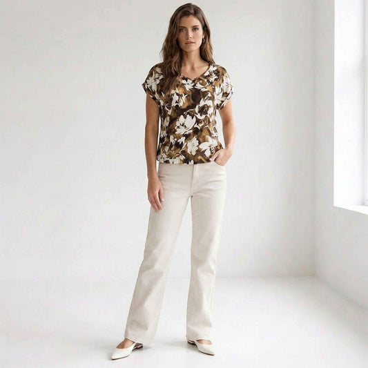 NED Shirt Nox Sand Flower | Tall