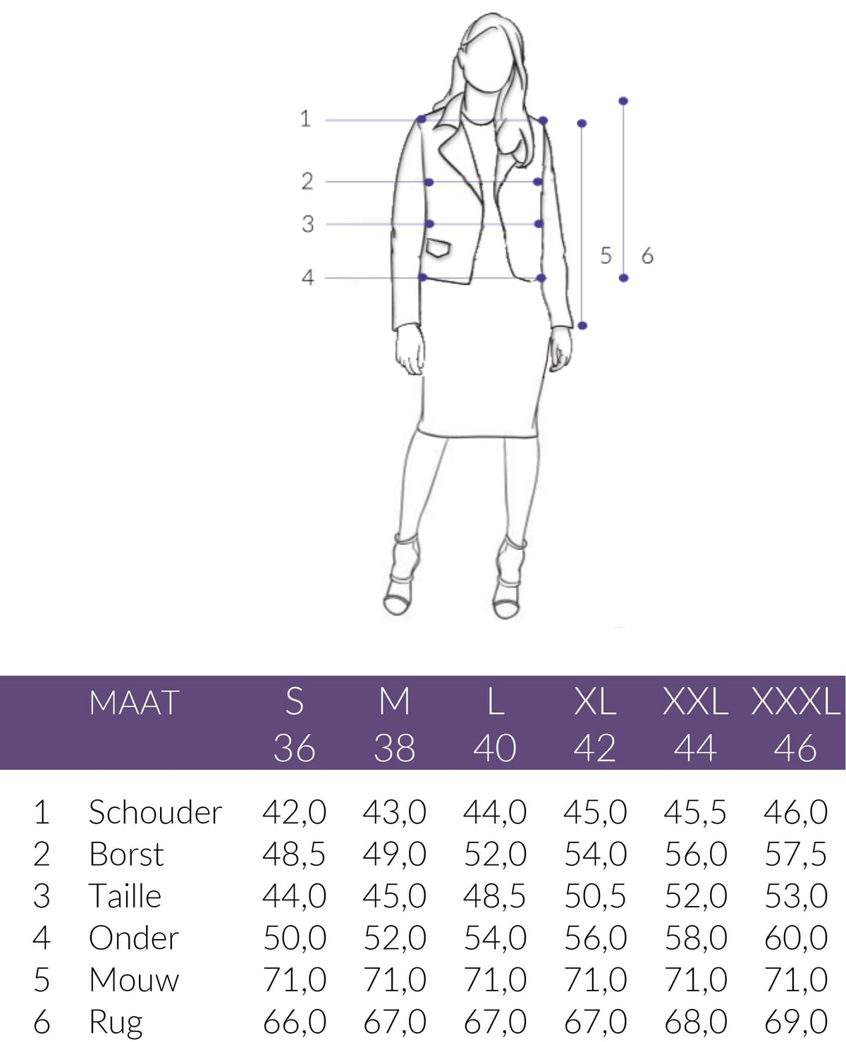 Maattabel Transmission Jack Leather