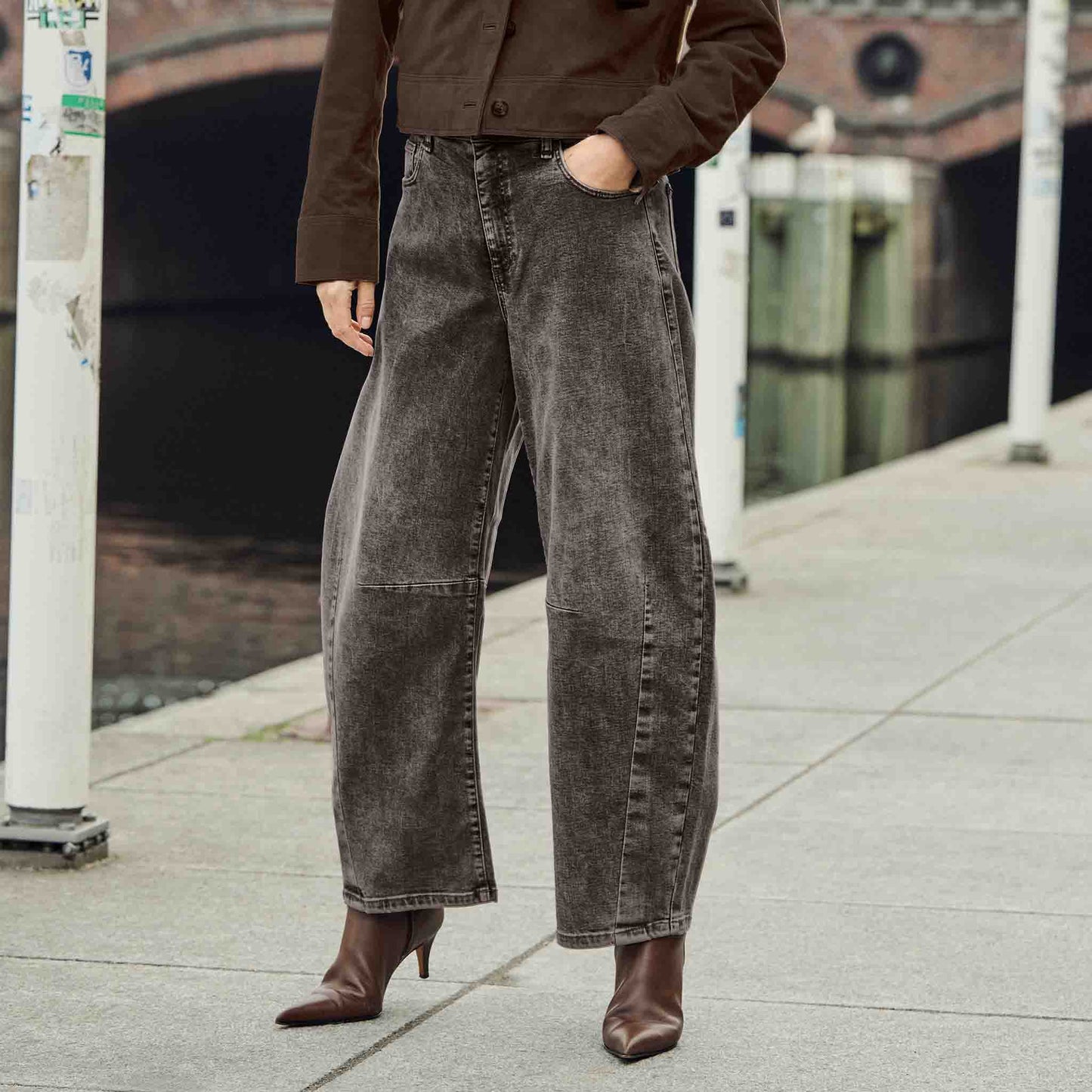 Mac Jeans Dakota Barrel Brown Crincle | Tall