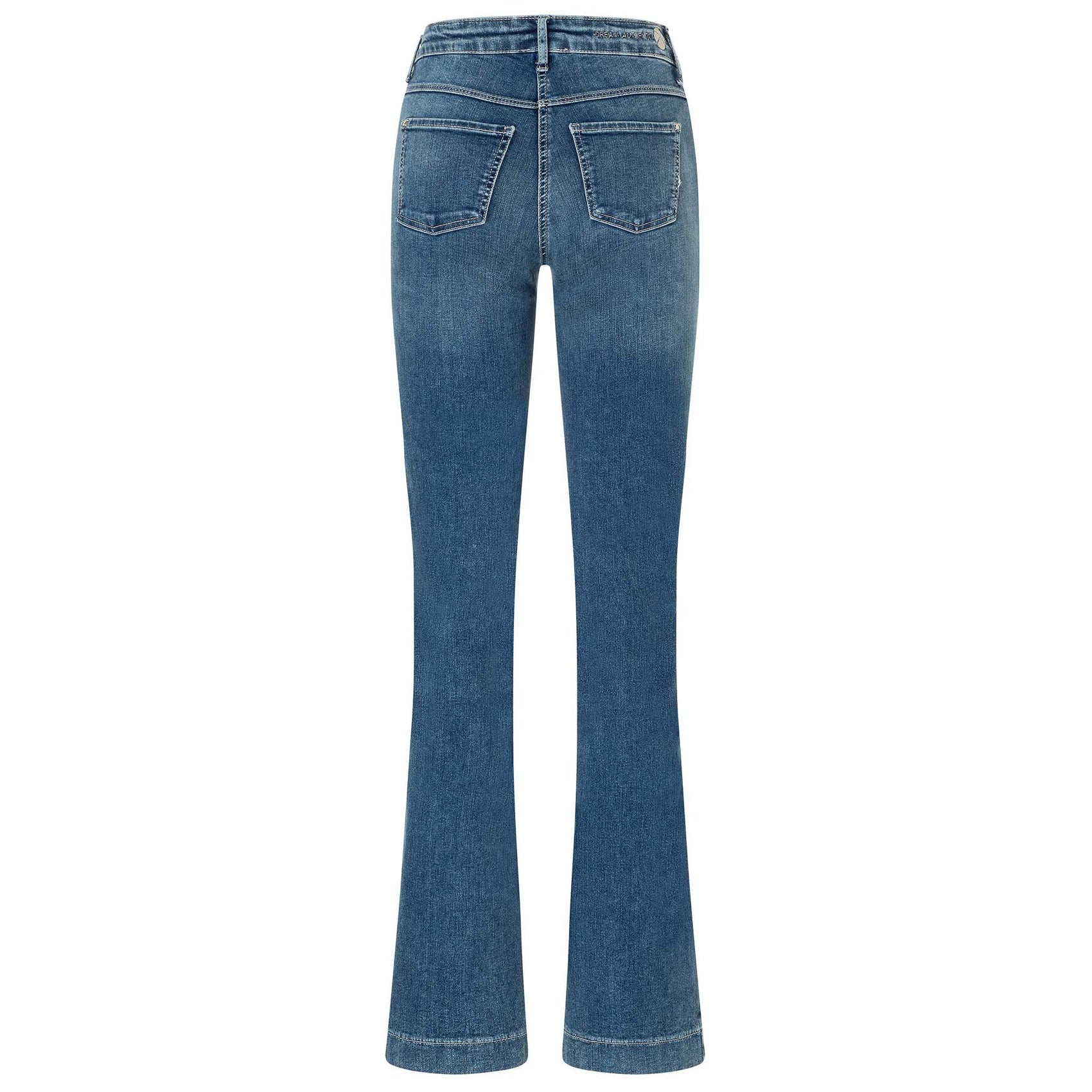 Mac Jeans Dream Boot Auth Mid Blue, jeans in tall met lange benen, achteraanzicht