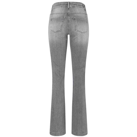Mac Jeans Dream Boot Mid Grey, jeans in tall met lange benen, achteraanzicht