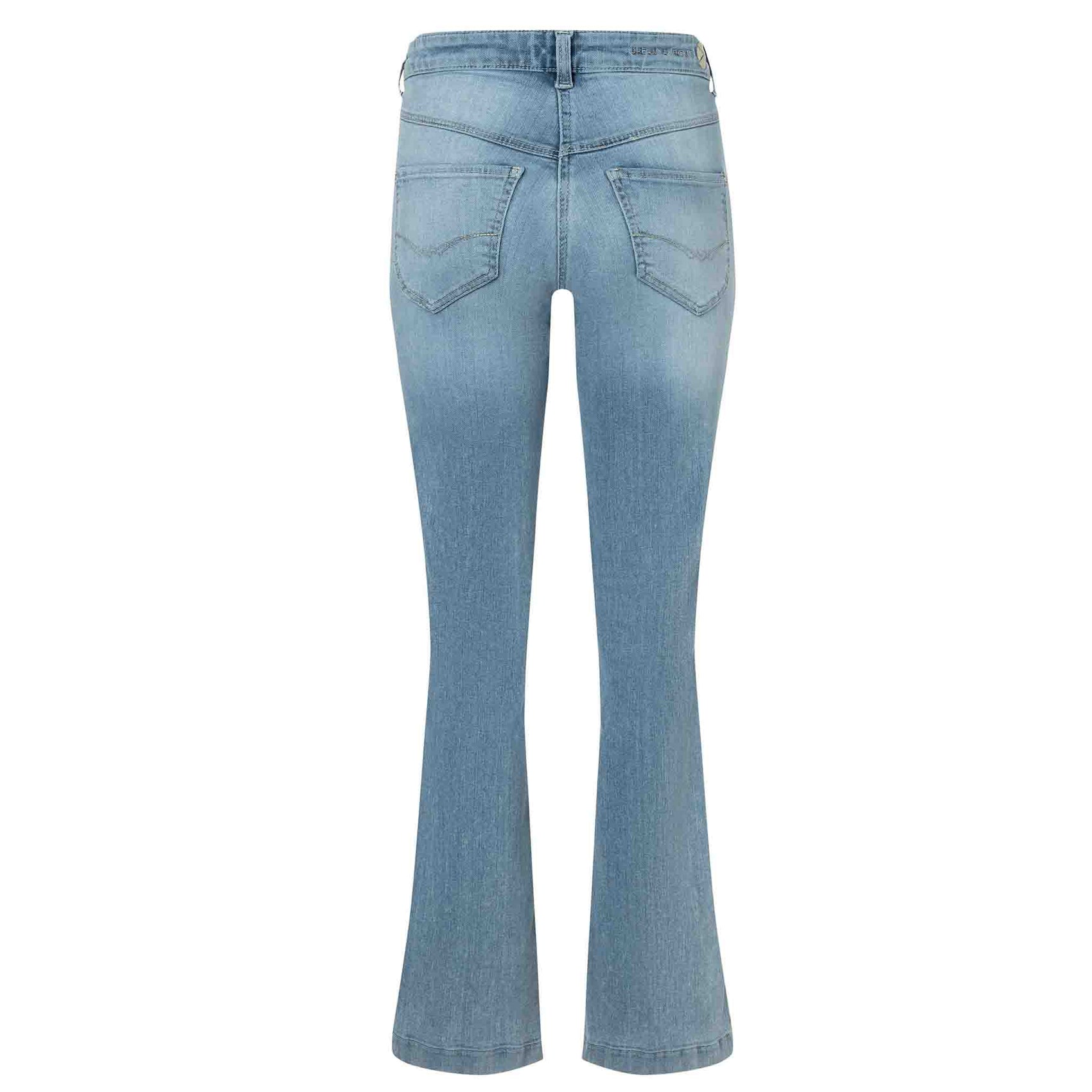 Mac Jeans Dream Boot Summer Blue, jeans in tall met lange benen, achteraanzicht