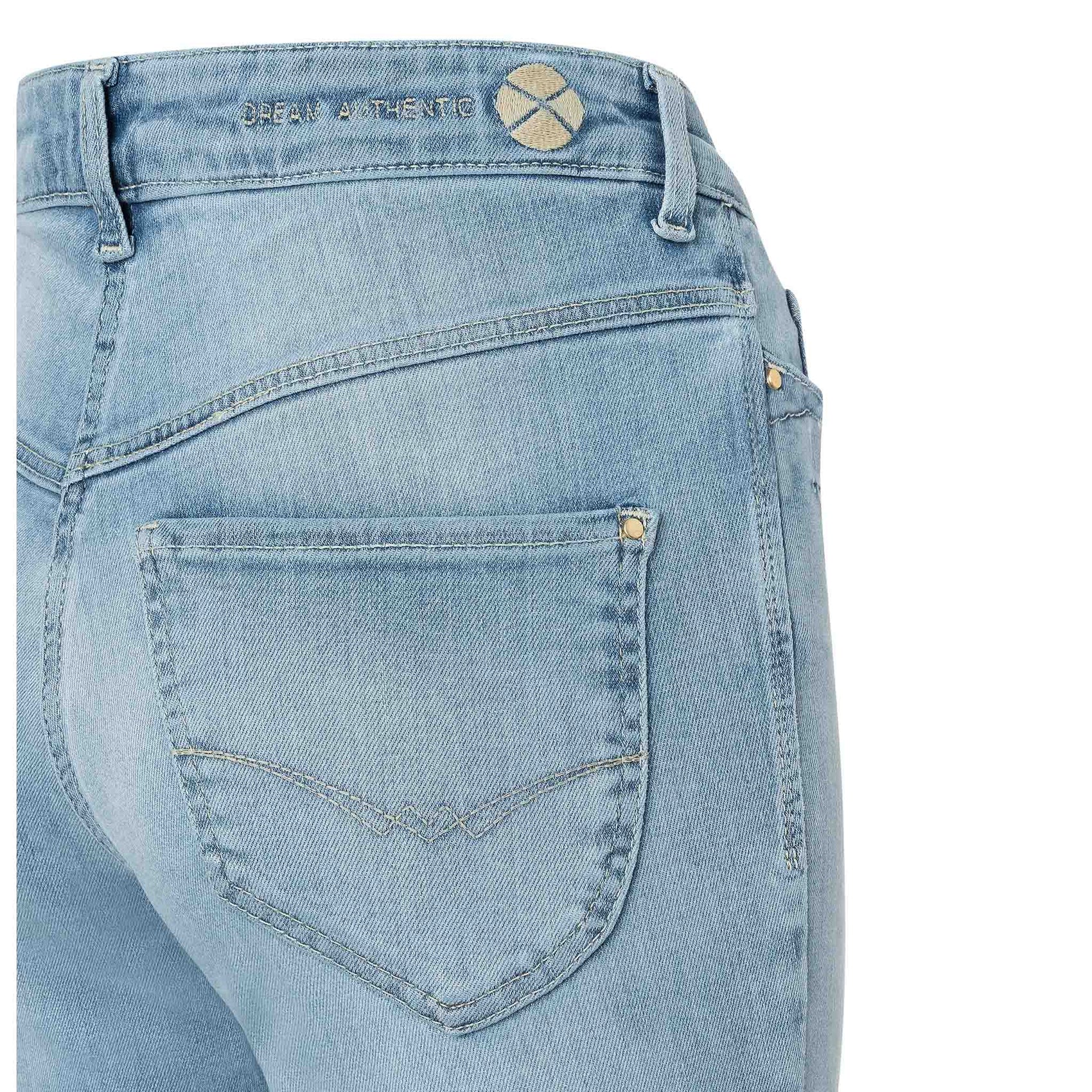 Mac Jeans Dream Boot Summer Blue, jeans in tall met lange benen, achteraanzicht