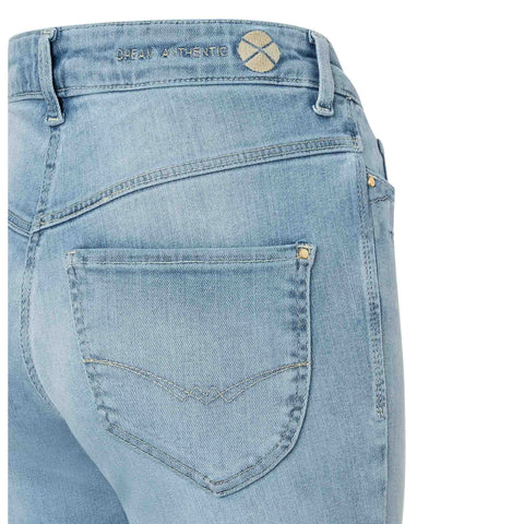 Mac Jeans Dream Boot Summer Blue, jeans in tall met lange benen, achteraanzicht