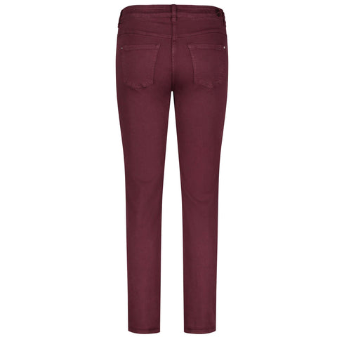 Mac Jeans Dream Bordeaux, jeans in tall met lange benen, achteraanzicht