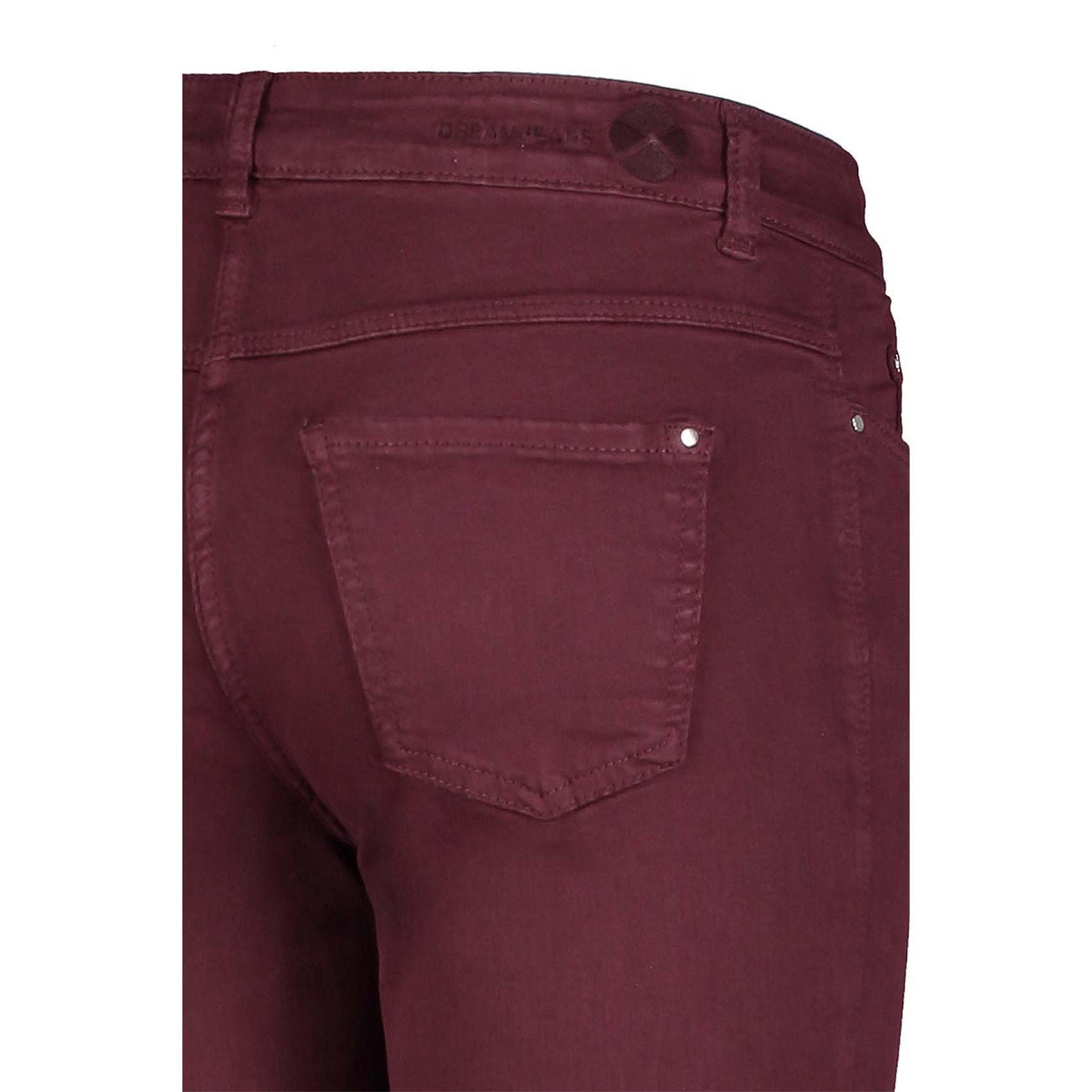 Mac Jeans Dream Bordeaux, jeans in tall met lange benen, achteraanzicht