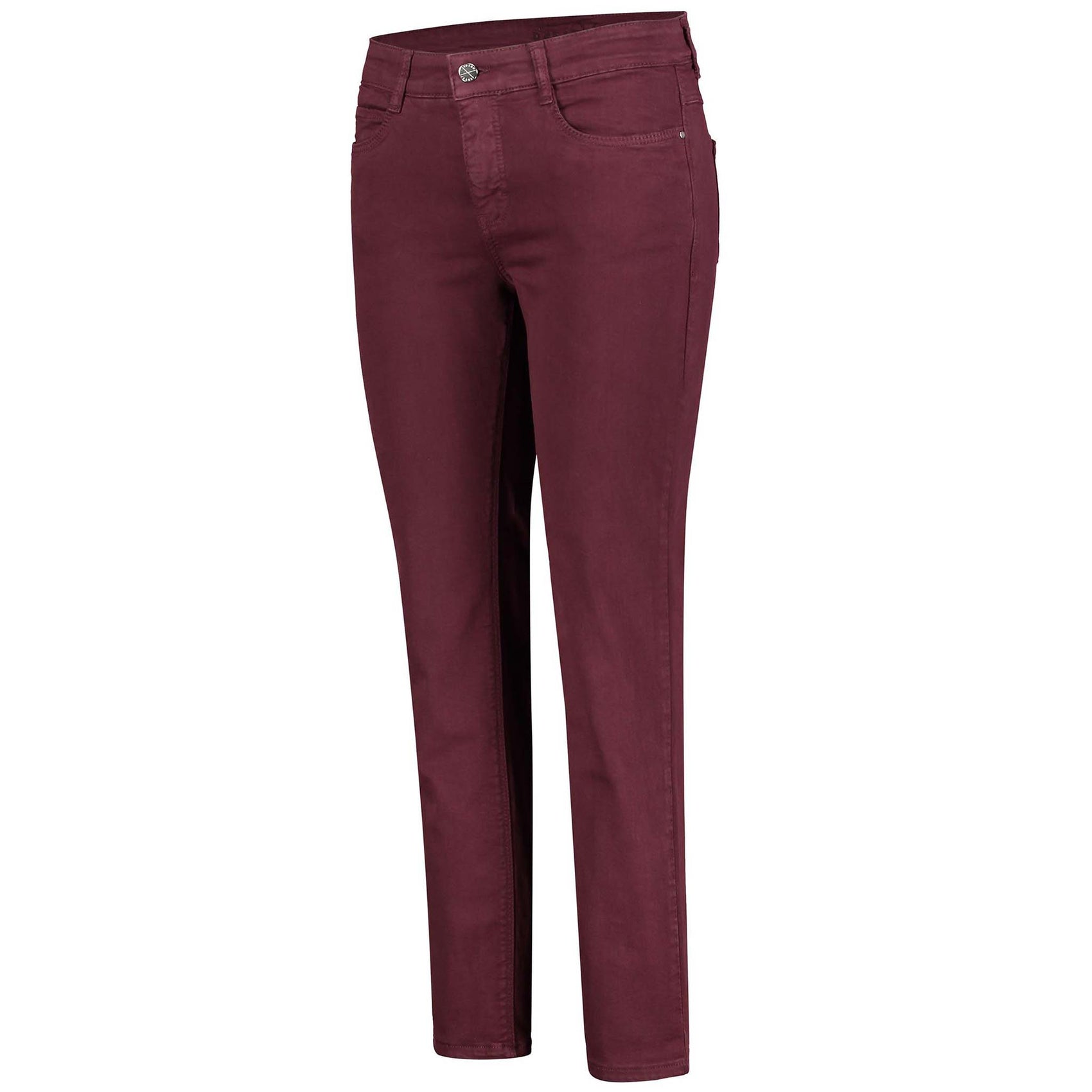 Mac Jeans Dream Bordeaux, lange dames jeans, zijaanzicht