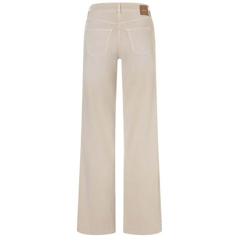 Mac Jeans Dream Wide Smoothly Beige, jeans in tall met lange benen, achteraanzicht