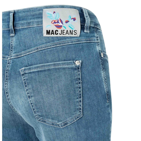 Mac Jeans Dream Wide Summer Mid Blue, jeans in tall met lange benen, achteraanzicht