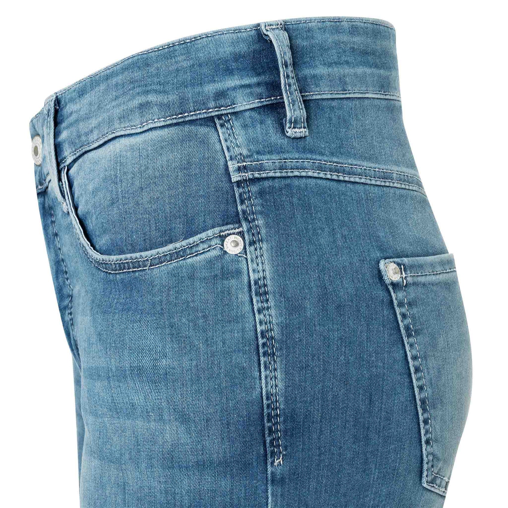 Mac Jeans Dream Wide Summer Mid Blue, lange dames jeans, zijaanzicht