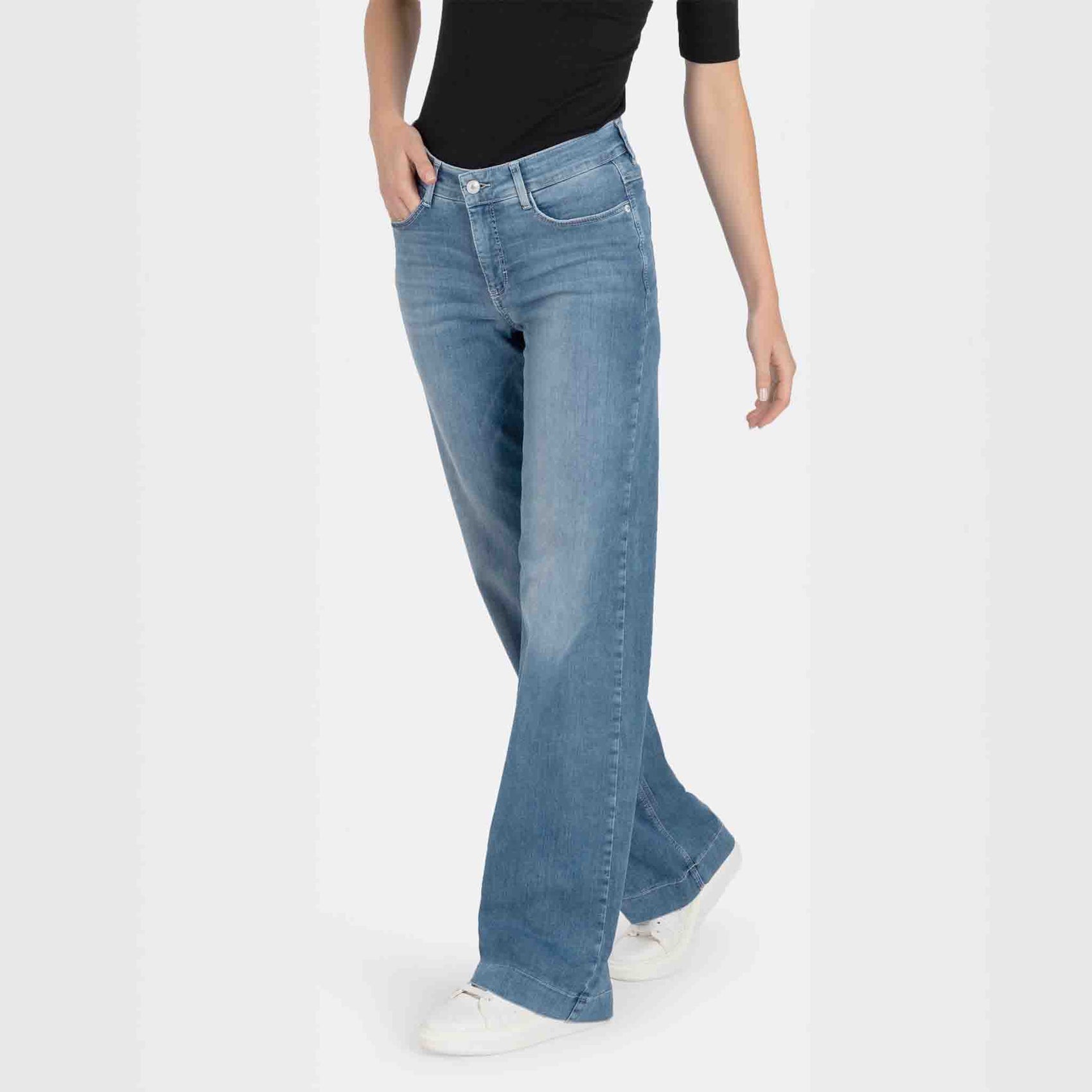 Mac Jeans Dream Wide Summer Mid Blue, tall jeans voor lange vrouwen