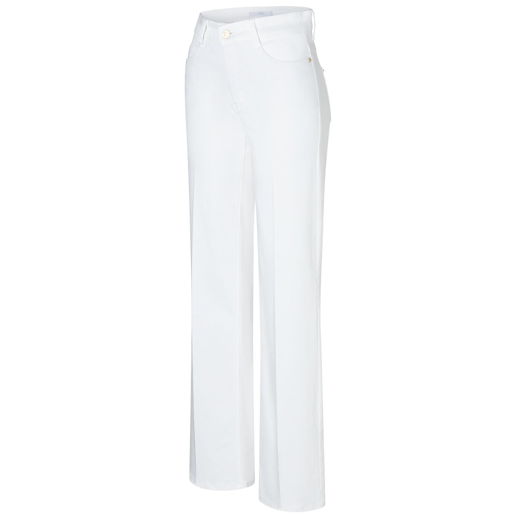 Mac Jeans Wide White, lange dames jeans, zijaanzicht