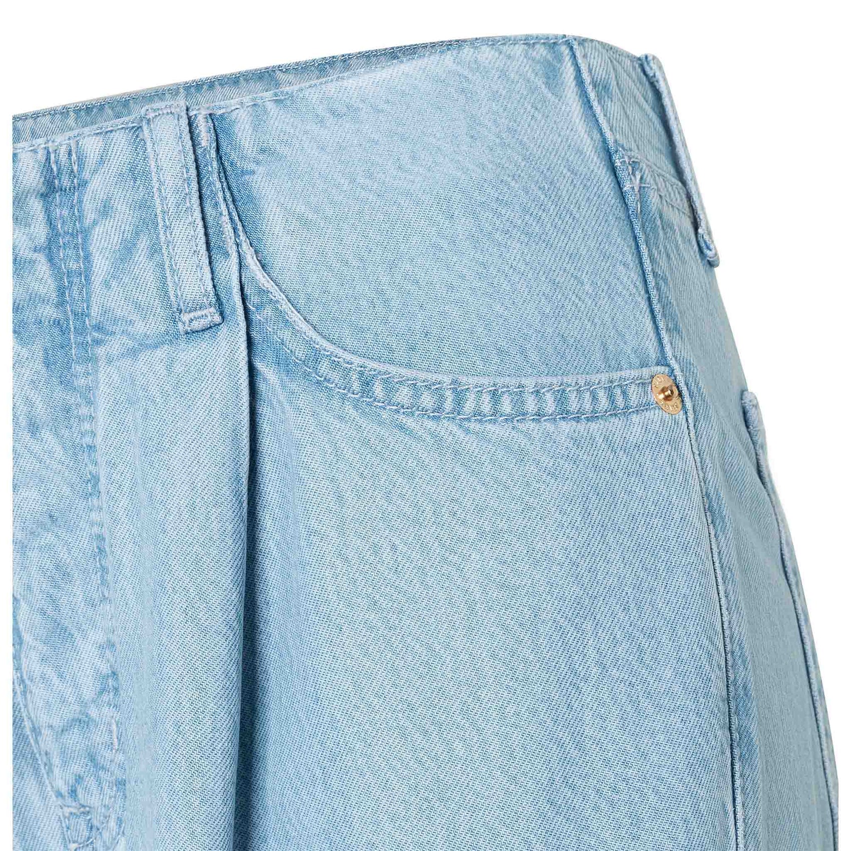 Mac Jeans Naila Essential Blue, lange dames jeans, zijaanzicht