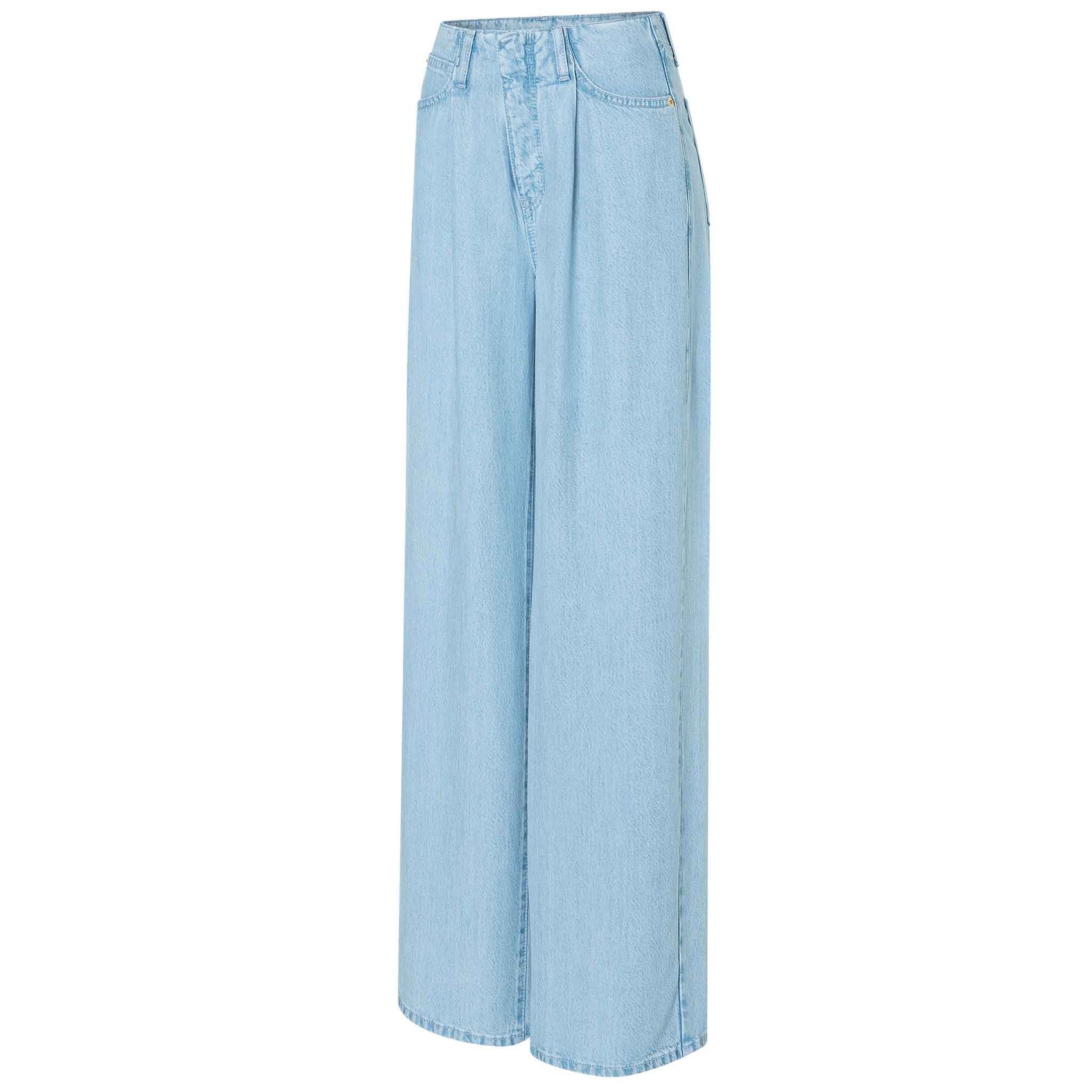 Mac Jeans Naila Essential Blue, lange dames jeans, zijaanzicht