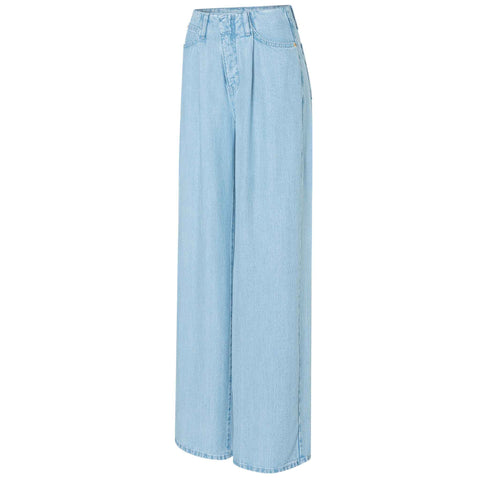 Mac Jeans Naila Essential Blue, lange dames jeans, zijaanzicht