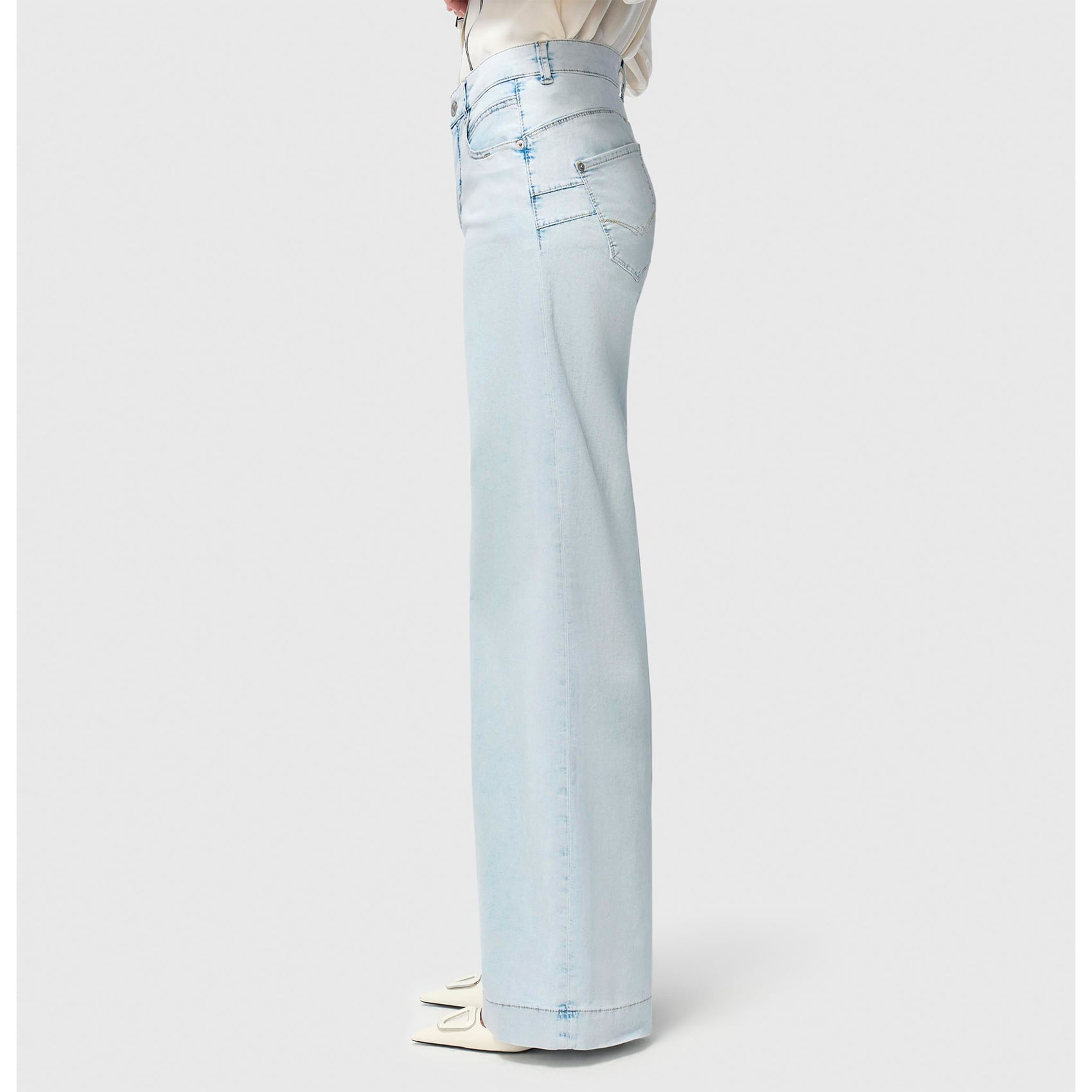 Mac Jeans Rich Palazzo Bleached Japan, tall jeans voor lange vrouwen