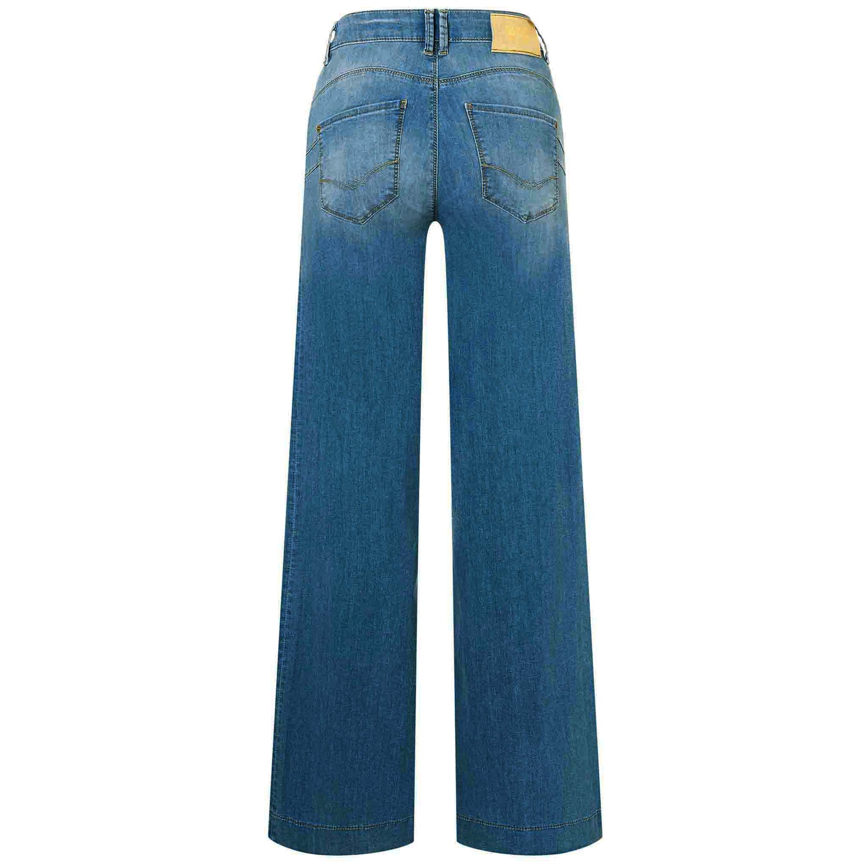 Mac Jeans Rich Palazzo Navy Heavy Wash, jeans in tall met lange benen, achteraanzicht