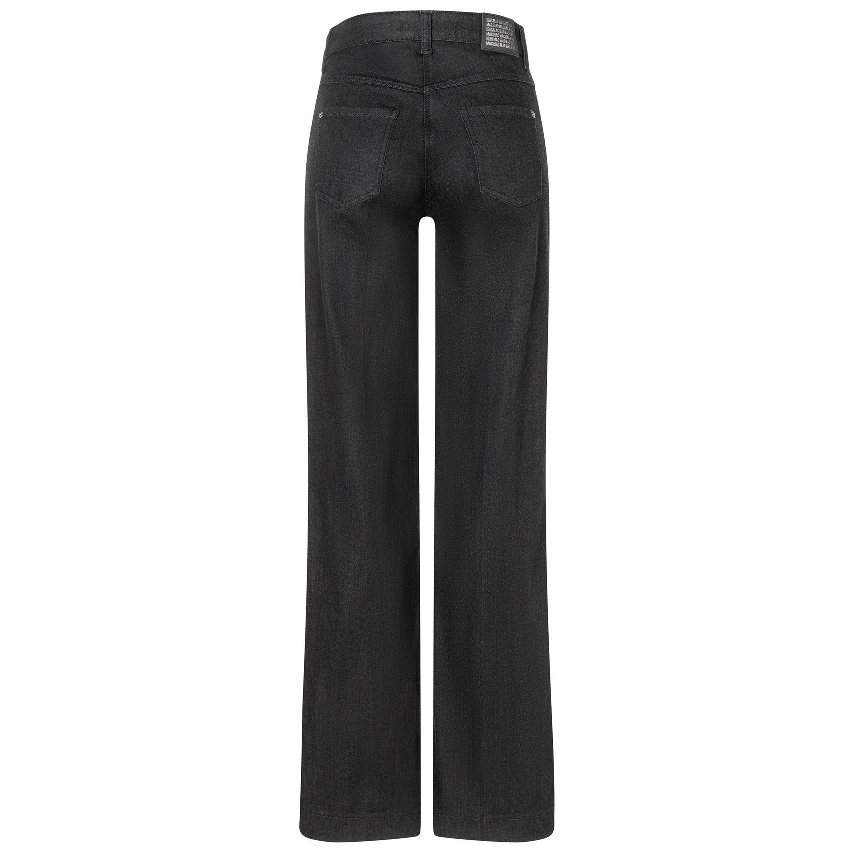 Mac Jeans Wide Zwart, jeans in tall met lange benen, achteraanzicht
