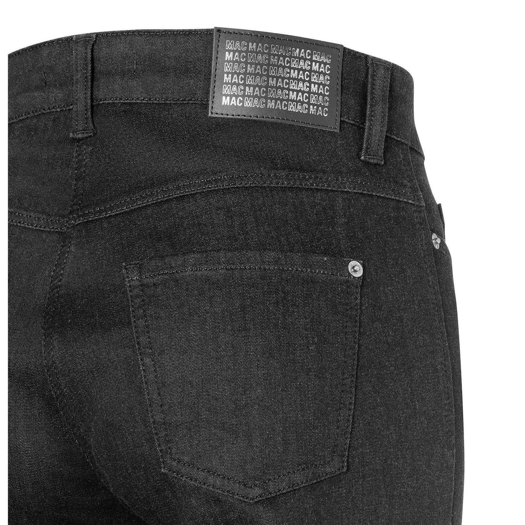 Mac Jeans Wide Zwart, jeans in tall met lange benen, achteraanzicht
