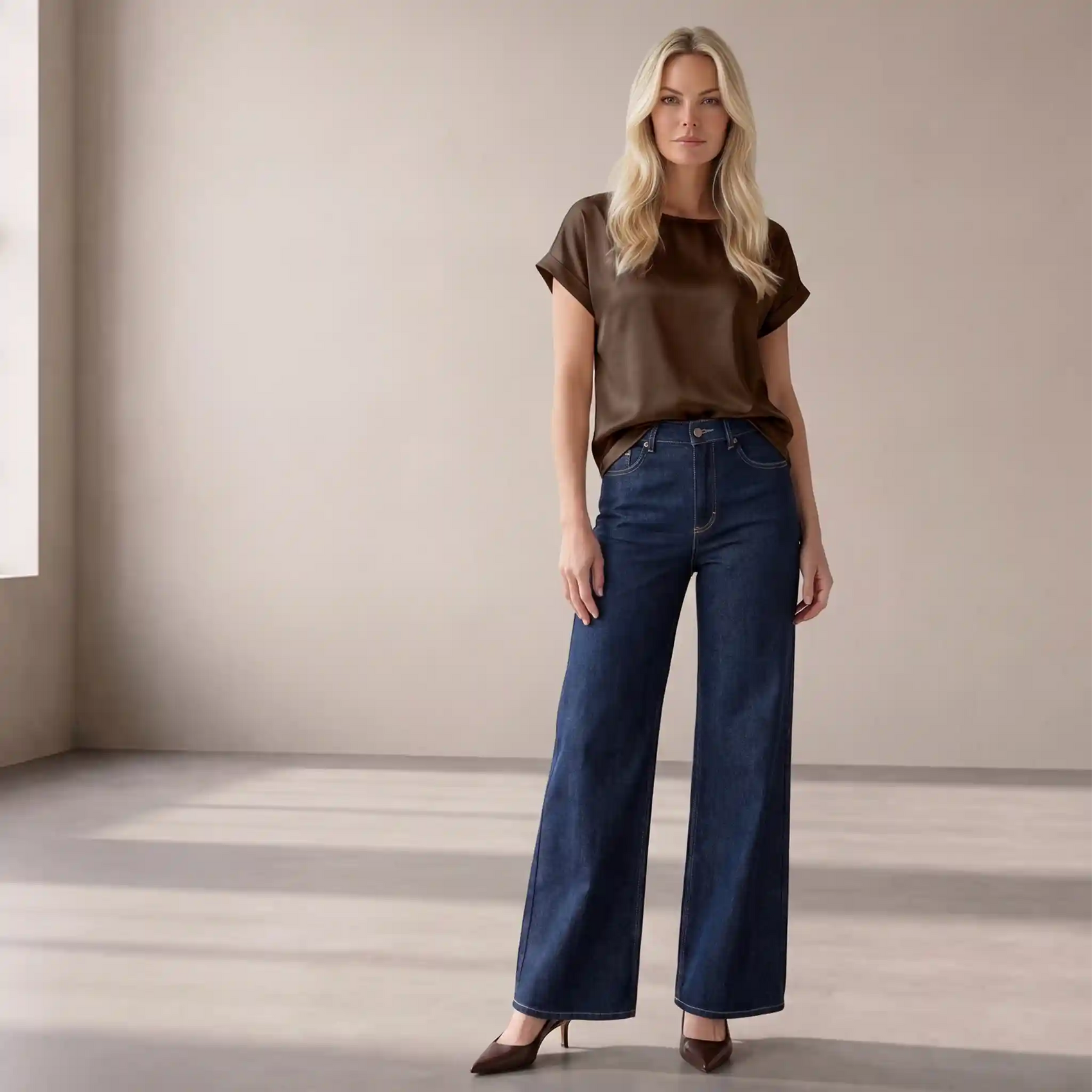 Mac Jeans Wide Flare Fashion Rinsed | Long