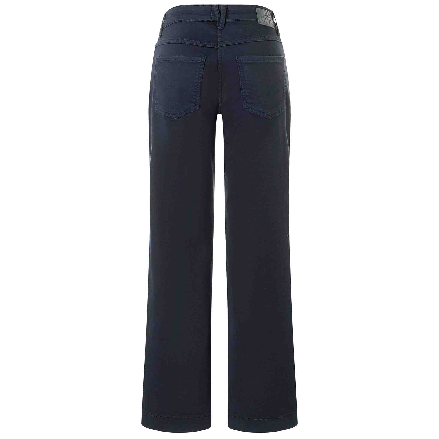 Mac Jeans Wide Pocket Dark Blue, jeans in tall met lange benen, achteraanzicht
