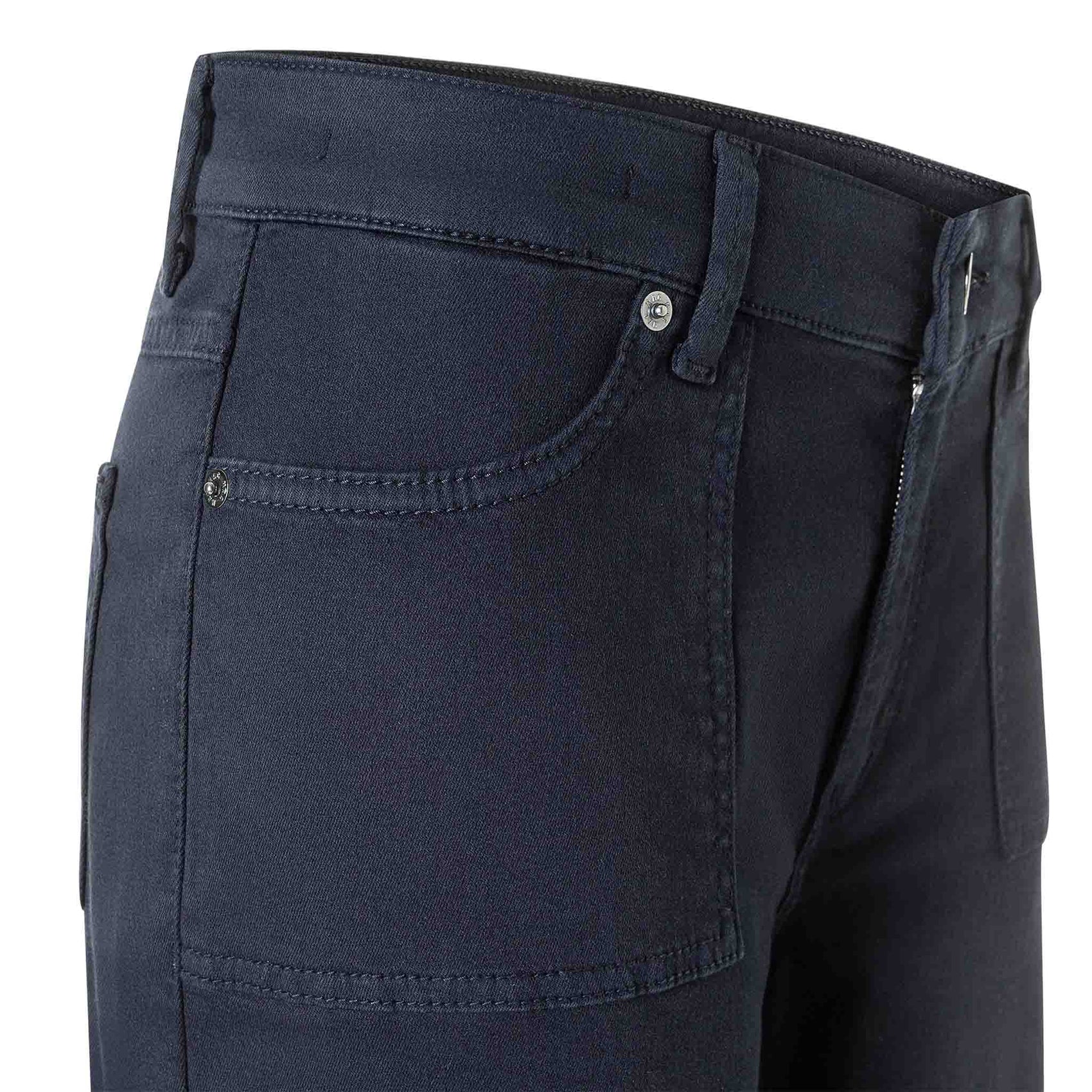 Mac Jeans Wide Pocket Dark Blue, tall jeans voor lange vrouwen, vooraanzicht