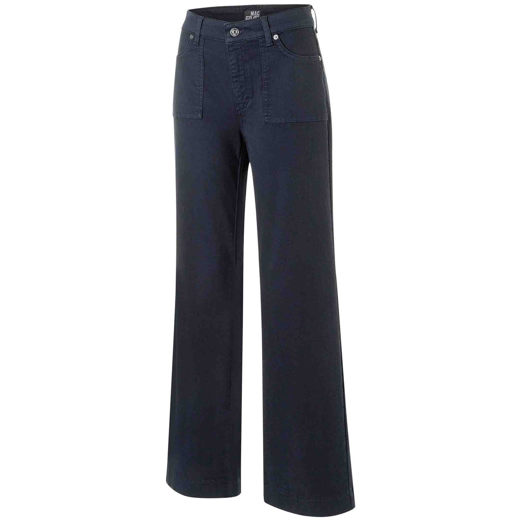 Mac Jeans Wide Pocket Dark Blue, lange dames jeans, zijaanzicht