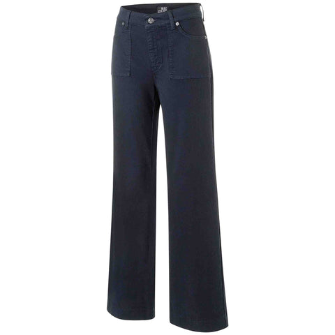 Mac Jeans Wide Pocket Dark Blue, lange dames jeans, zijaanzicht