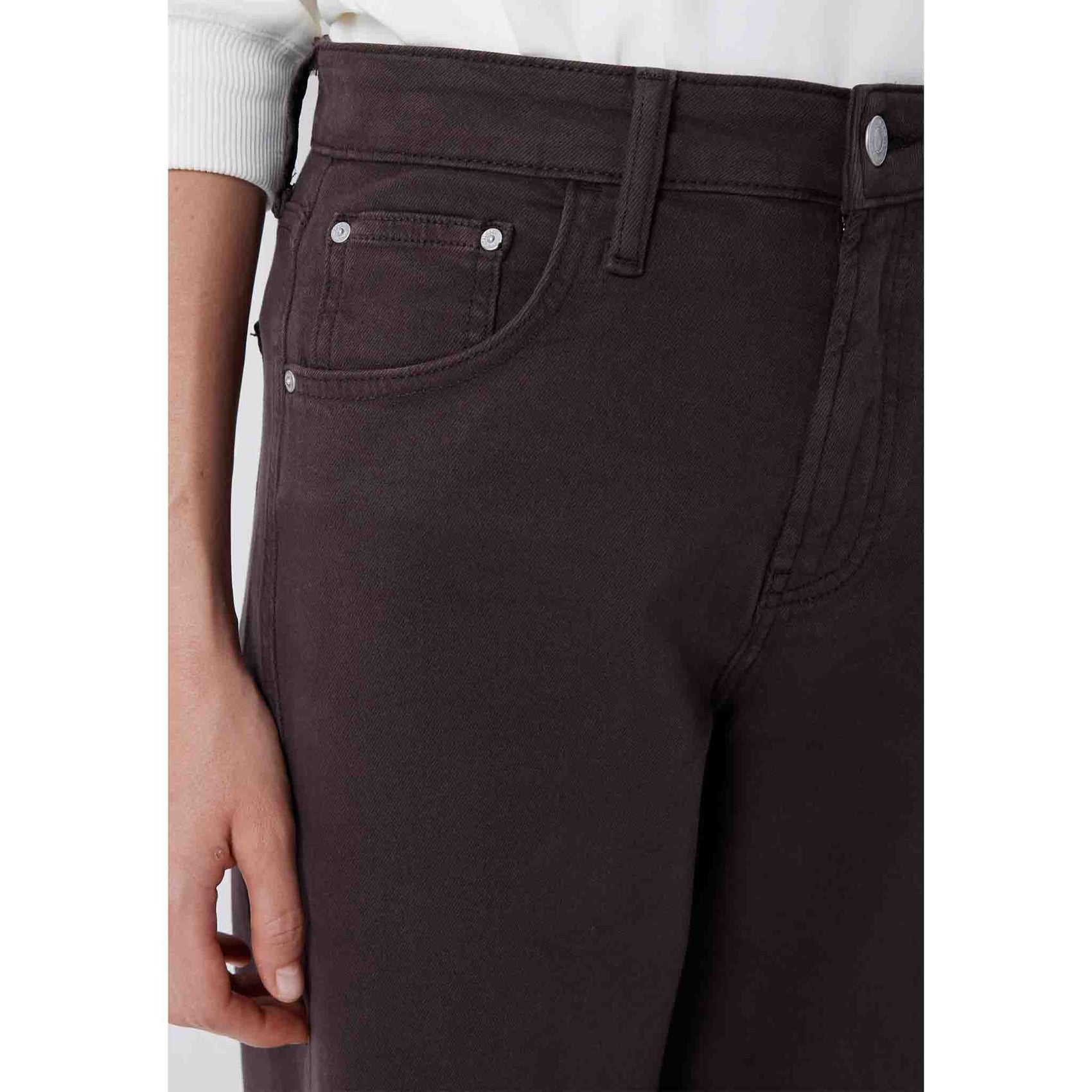 Mavi Jeans Leila W/CUT Darkbrown | Tall | voor deetail aanzicht | lengte 36