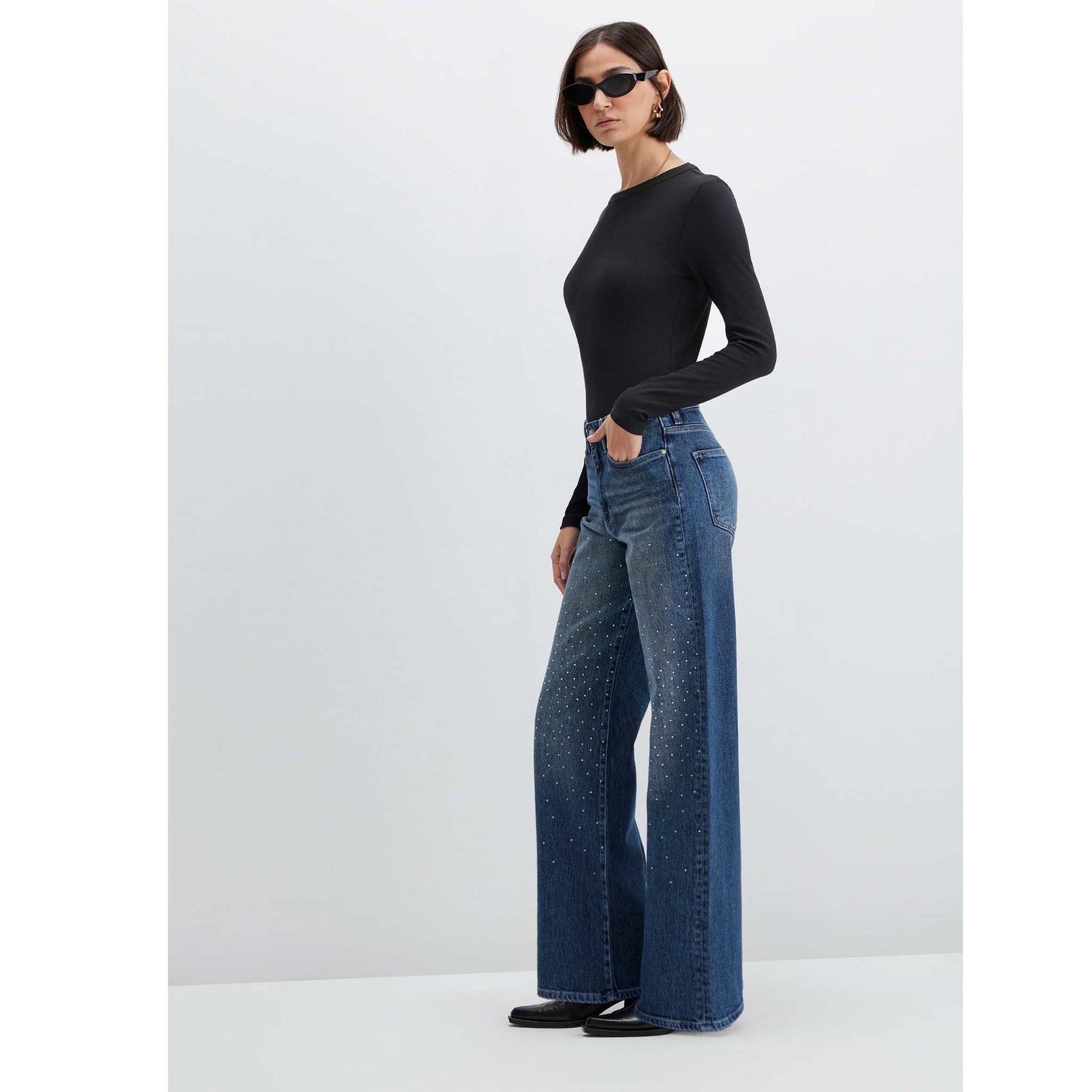 Mavi Jeans Malibu Dark Brushed Rhinestone, tall jeans voor lange vrouwen