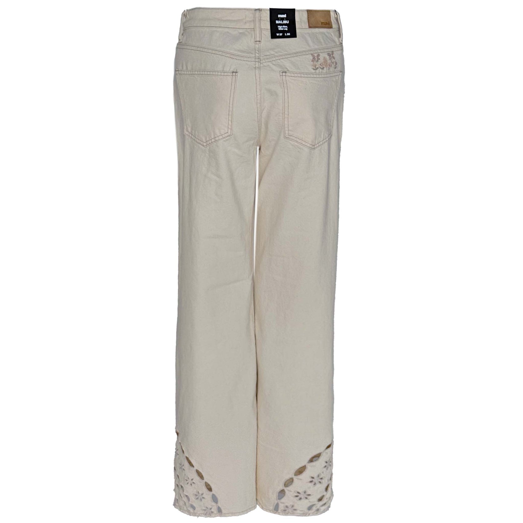 Mavi Jeans Malibu Cream Cutout, jeans in tall met lange benen, achteraanzicht