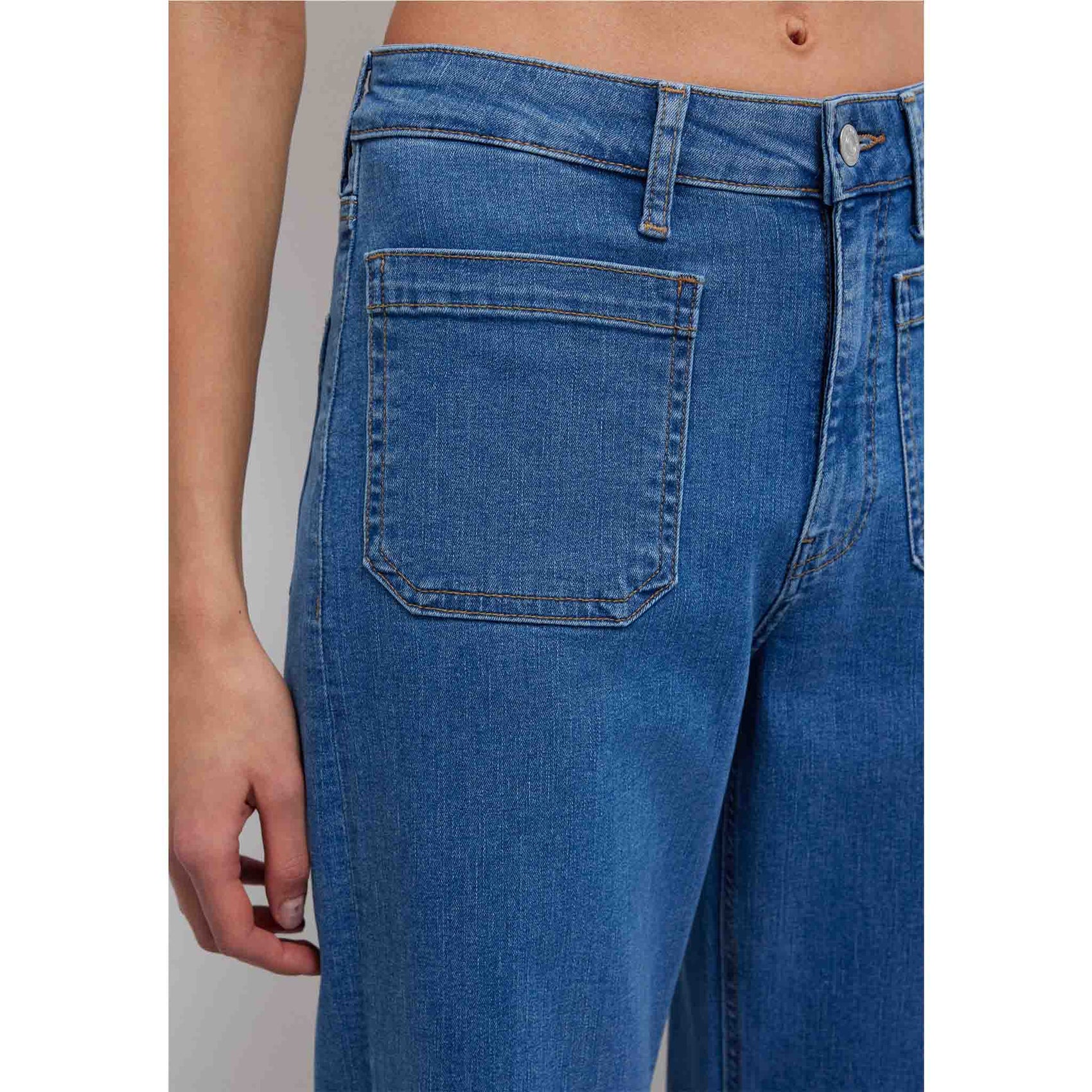 Mavi Jeans Malibu Marine Mid Str, tall jeans voor lange vrouwen, vooraanzicht