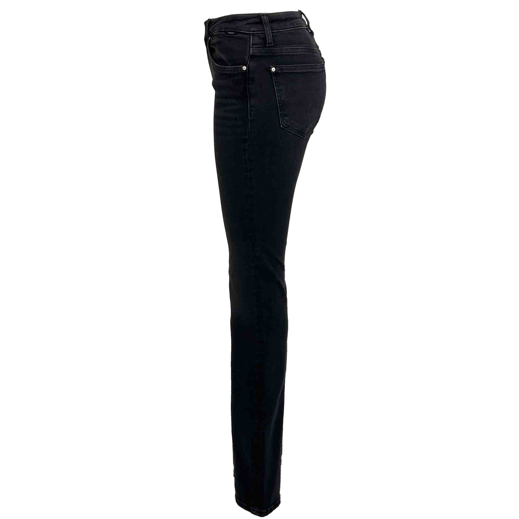 Mavi Jeans Maria Dark Smoke, lange dames jeans, zijaanzicht
