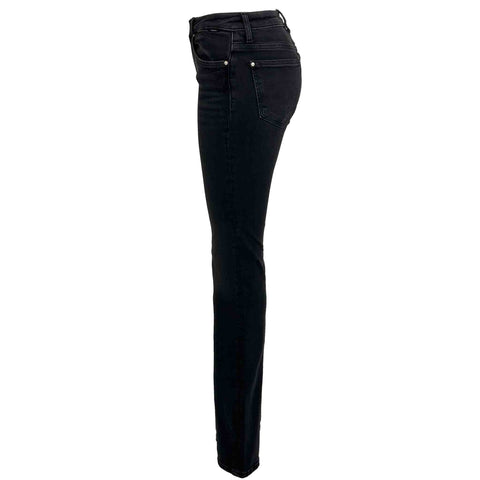 Mavi Jeans Maria Dark Smoke, lange dames jeans, zijaanzicht