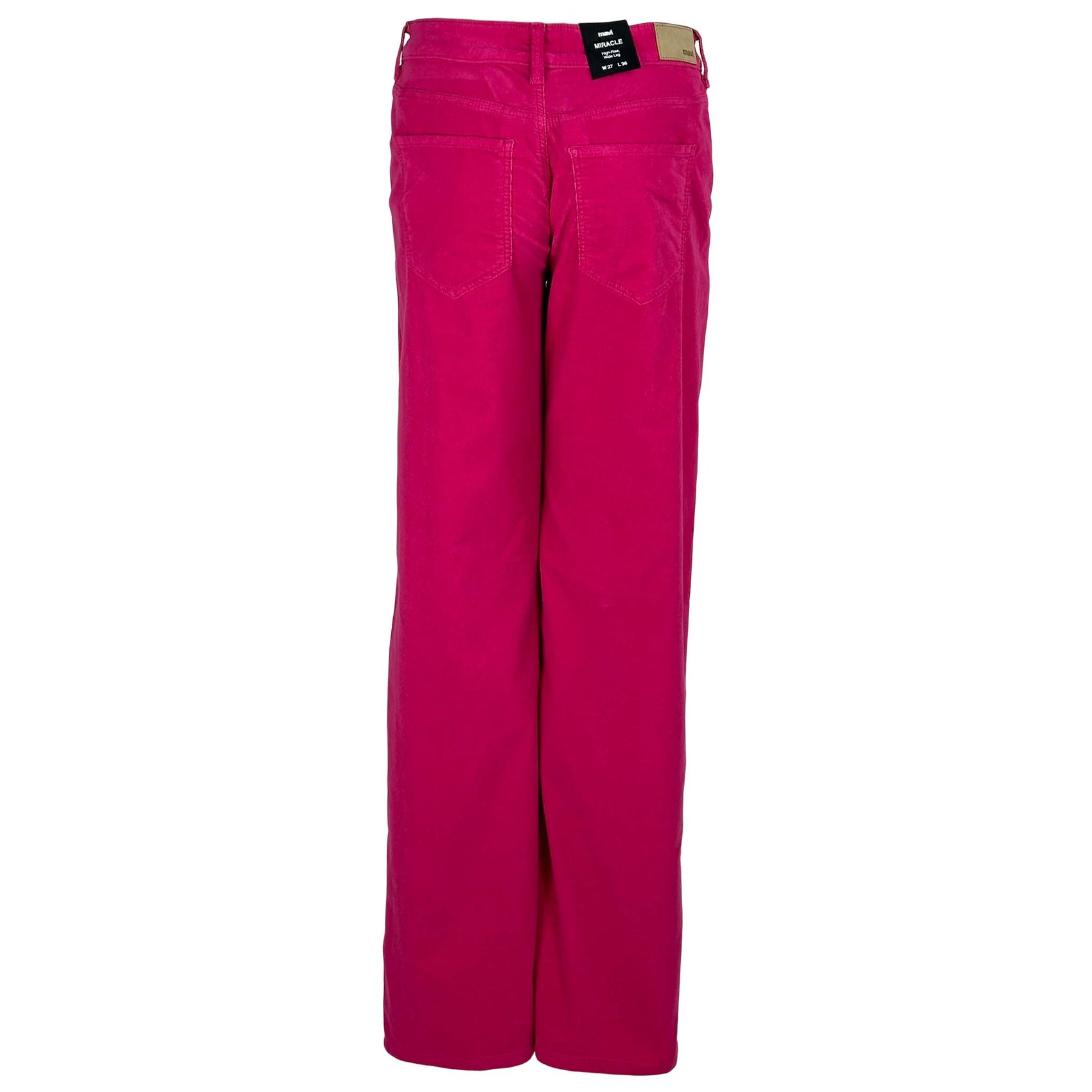 Mavi Jeans Miracle Shocking Pink, jeans in tall met lange benen, achteraanzicht